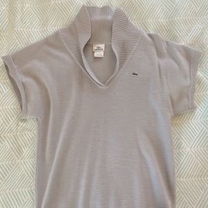 Lacoste Gray Short-Sleeve Sweater, Size 36